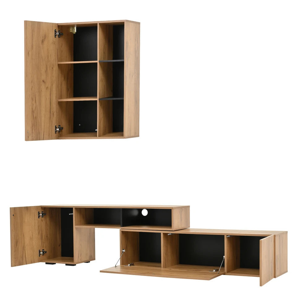 Estuary TV wall unit set with display cabinet (2 pieces),f, TV living roo