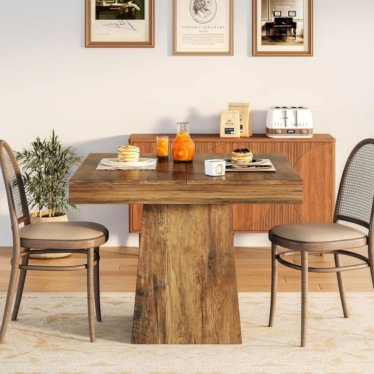 Estuary Square Dining Table for 4, 31.5-Inch Kitchen Table Small Dinner Table