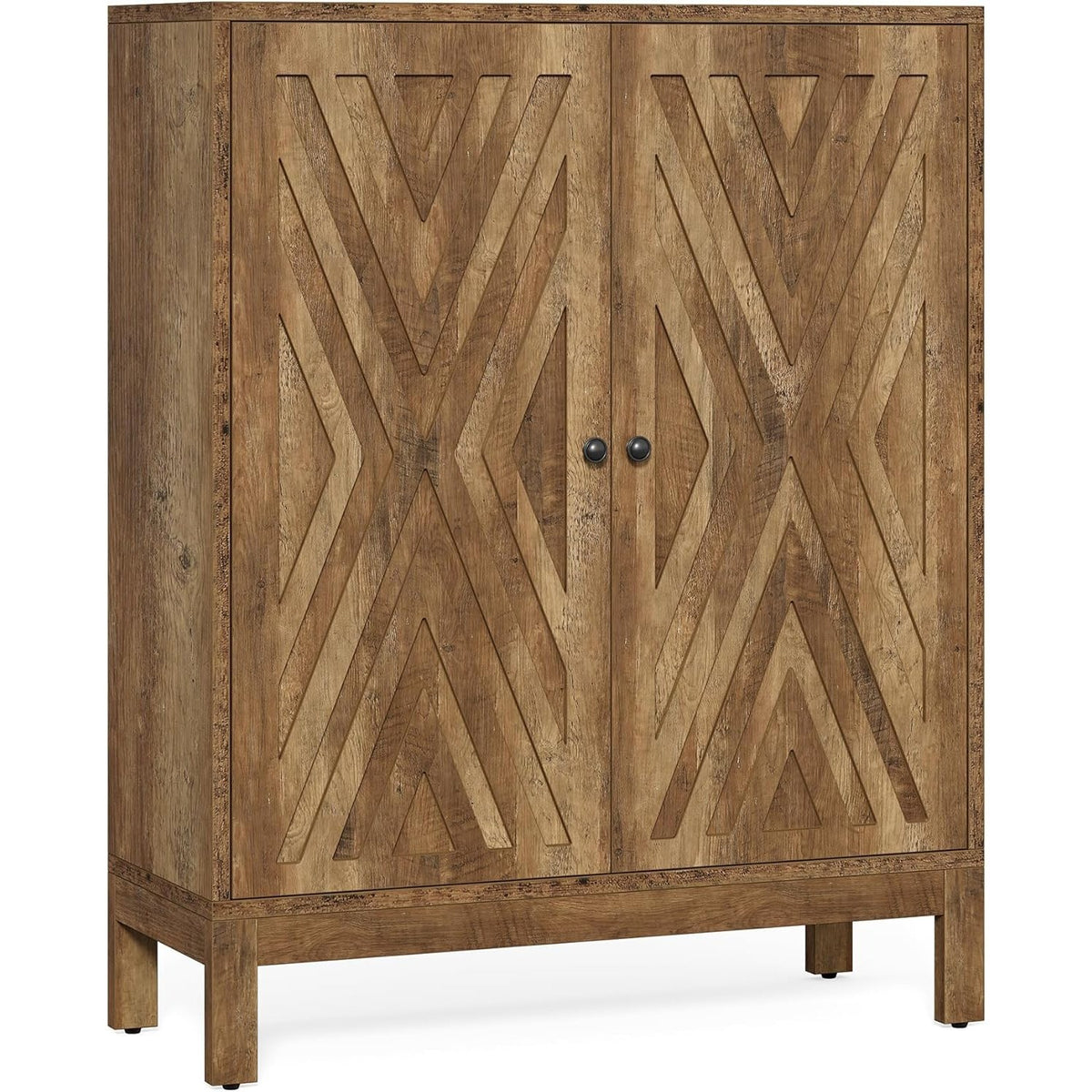 5-Tier Office Modular Partitioned Storage Cabinet, Brown Wooden Adjustable Shelf