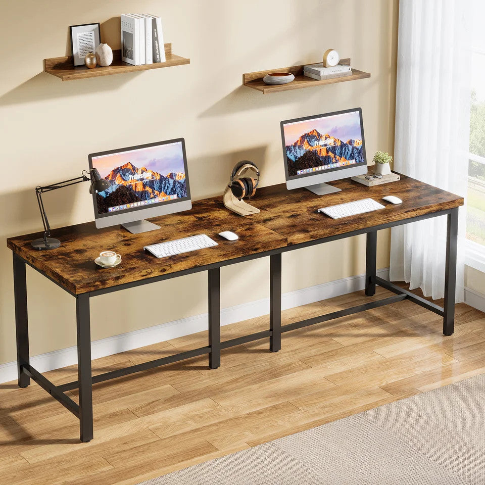 Estuary 78.7 inch Double Computer Desk, Extra Long 2 Person Desk Workstation,