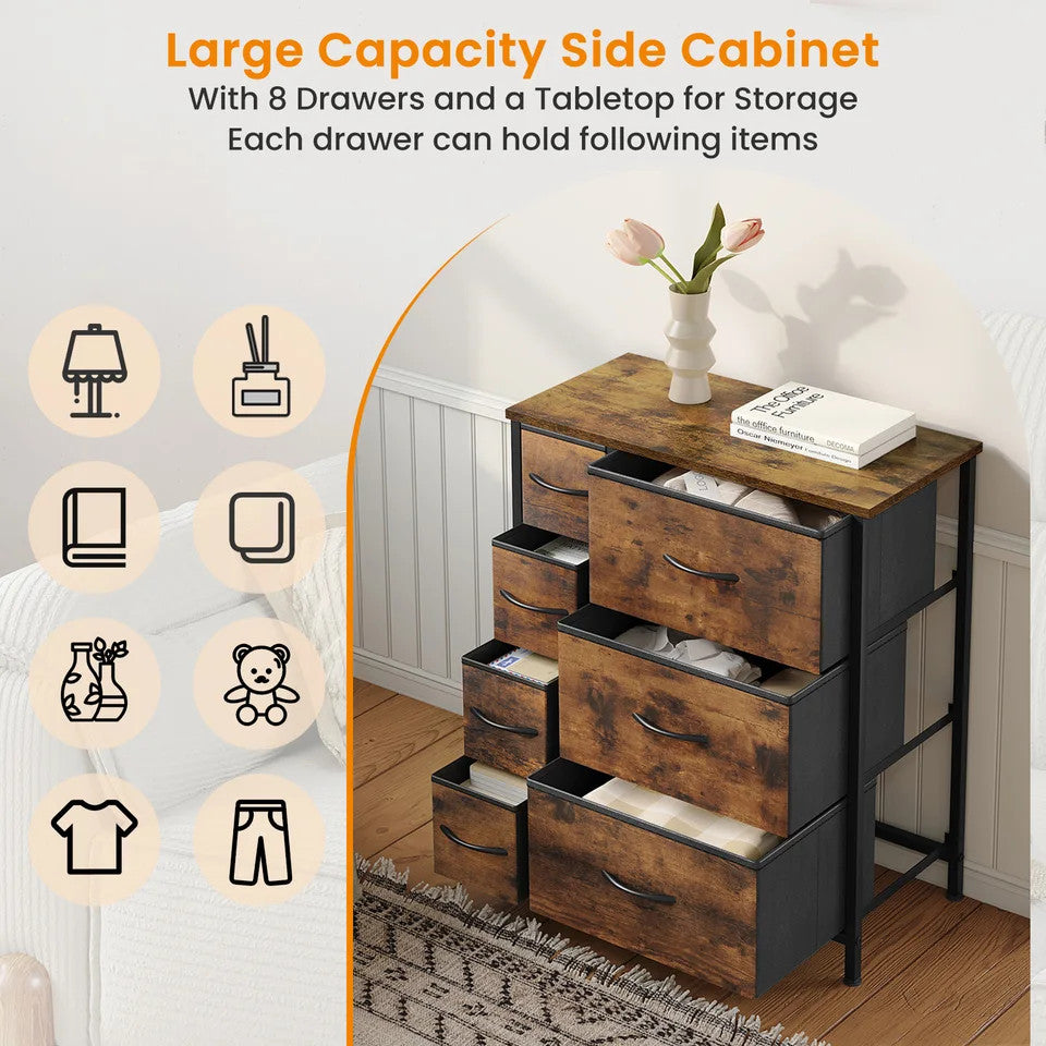 Estuary Storage Cabinet Fabric Chest of Drawers with 7 Drawers Metal Fram